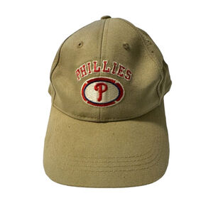 Phillies Baseball Hat Unisex Khaki Genuine Merchandise Adjustable